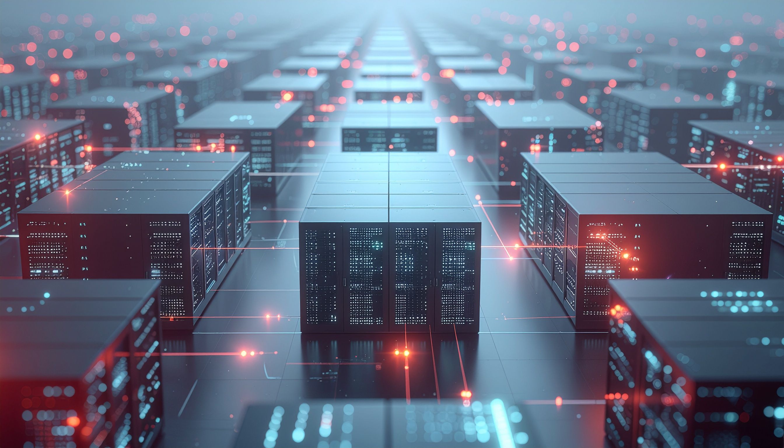 Symbolbild eines Servers mit Datensicherungs-Icons und einem abstrahierten Warnhinweis