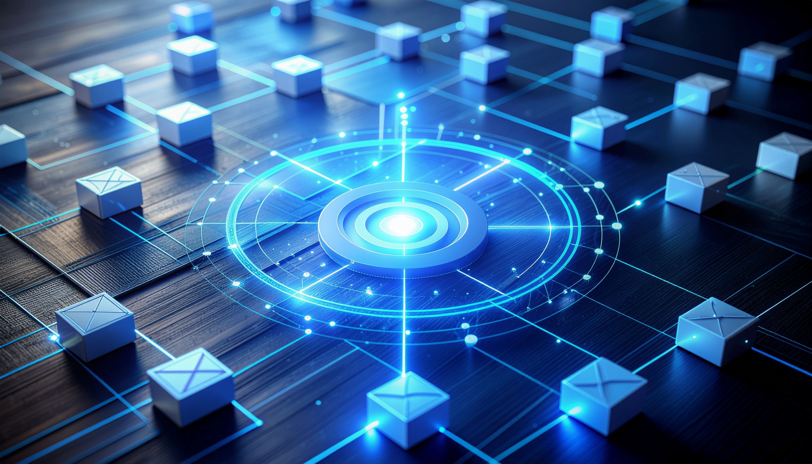 Symbolfoto von digitalen E-Mails und Archivstrukturen in einer abstrakten Ordneransicht